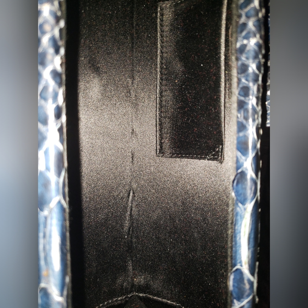 Giorgio Armani 100% python snakeskin blue envelop… - image 4